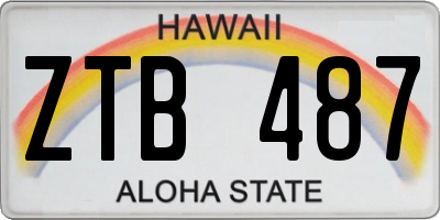 HI license plate ZTB487