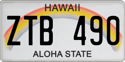 HI license plate ZTB490