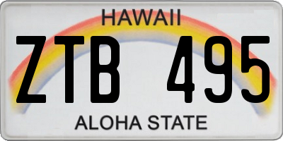 HI license plate ZTB495
