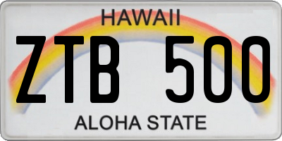 HI license plate ZTB500
