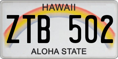 HI license plate ZTB502