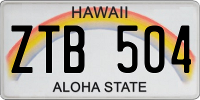HI license plate ZTB504