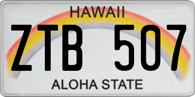 HI license plate ZTB507
