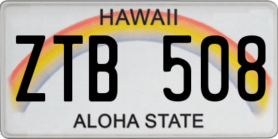 HI license plate ZTB508