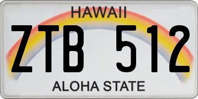 HI license plate ZTB512