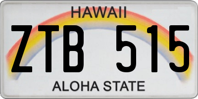 HI license plate ZTB515