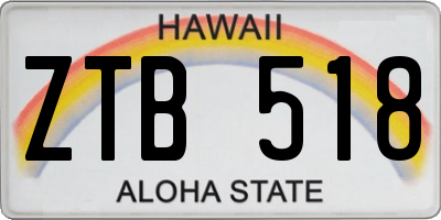 HI license plate ZTB518