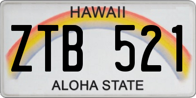 HI license plate ZTB521