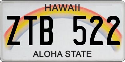 HI license plate ZTB522