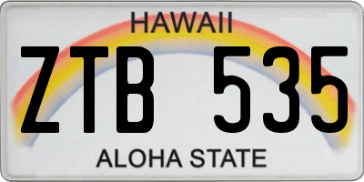 HI license plate ZTB535