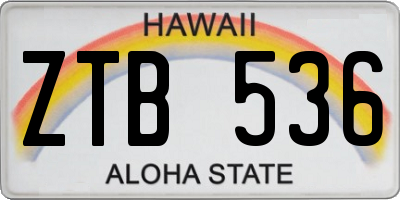 HI license plate ZTB536