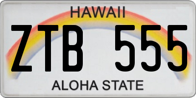 HI license plate ZTB555