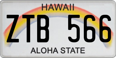 HI license plate ZTB566