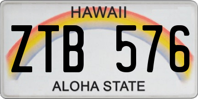 HI license plate ZTB576