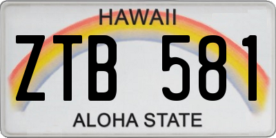 HI license plate ZTB581