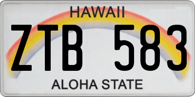 HI license plate ZTB583