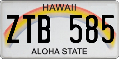 HI license plate ZTB585