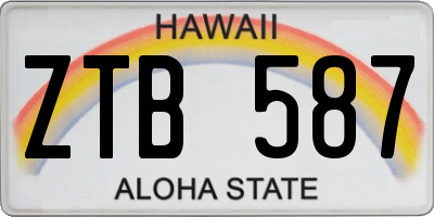 HI license plate ZTB587