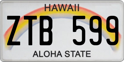 HI license plate ZTB599