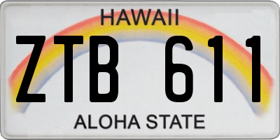 HI license plate ZTB611