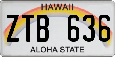 HI license plate ZTB636