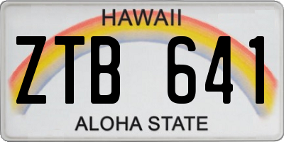 HI license plate ZTB641