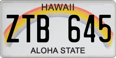 HI license plate ZTB645
