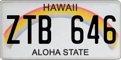 HI license plate ZTB646