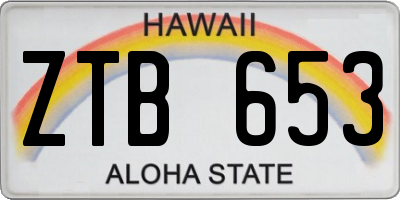 HI license plate ZTB653
