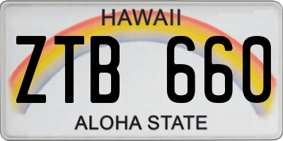 HI license plate ZTB660