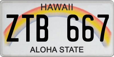 HI license plate ZTB667