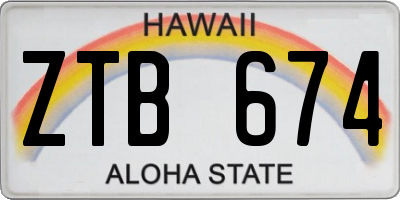 HI license plate ZTB674
