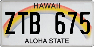 HI license plate ZTB675
