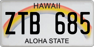 HI license plate ZTB685
