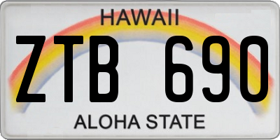 HI license plate ZTB690