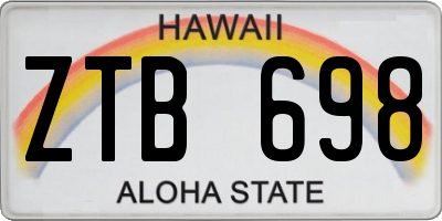 HI license plate ZTB698