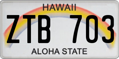 HI license plate ZTB703