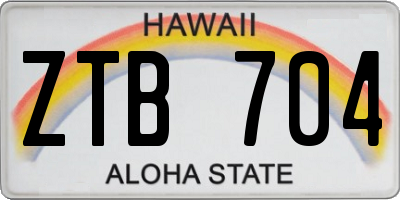 HI license plate ZTB704
