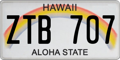 HI license plate ZTB707