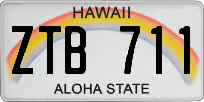 HI license plate ZTB711
