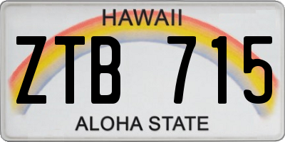 HI license plate ZTB715