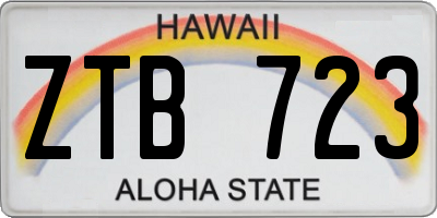 HI license plate ZTB723