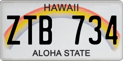 HI license plate ZTB734