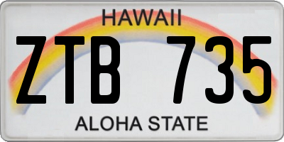 HI license plate ZTB735
