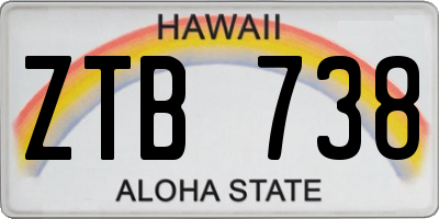 HI license plate ZTB738