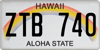 HI license plate ZTB740
