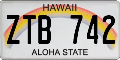HI license plate ZTB742