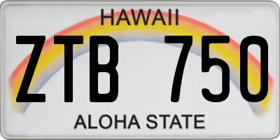 HI license plate ZTB750