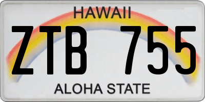 HI license plate ZTB755