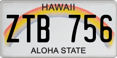 HI license plate ZTB756